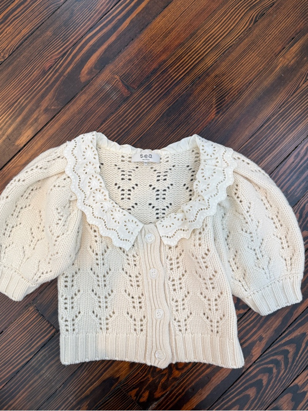 Sea New York Eyelit-Collar 100% wool Button Cardigan